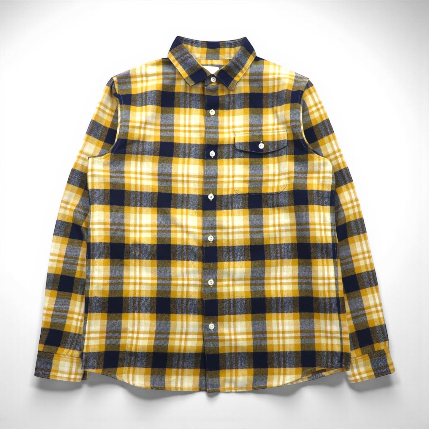 THE NORTH FACE サーモライトシャツ フランネルシャツ L イエロー チェック 胸ポケット NR61406