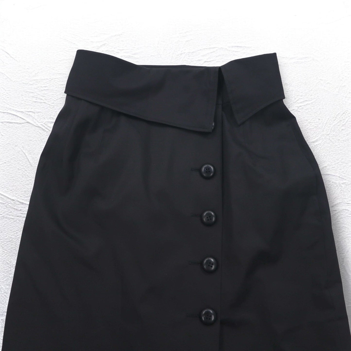 Christian Dior ハイウエスト ラップスカート M ブラック コットン アシンメトリー 252CKP12