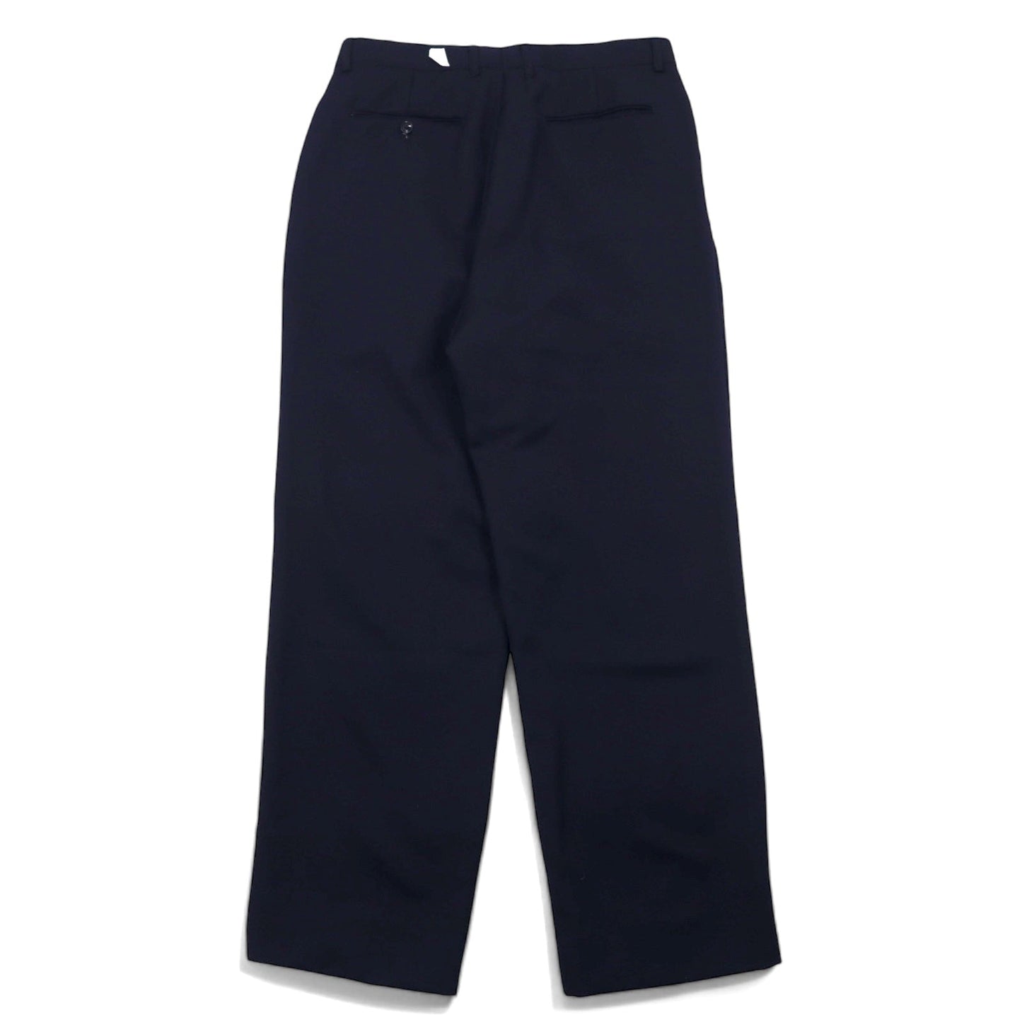 Made in the USA in the 1990s, GOLDEN FIL wide-leg tucked slacks, size 35, navy wool.