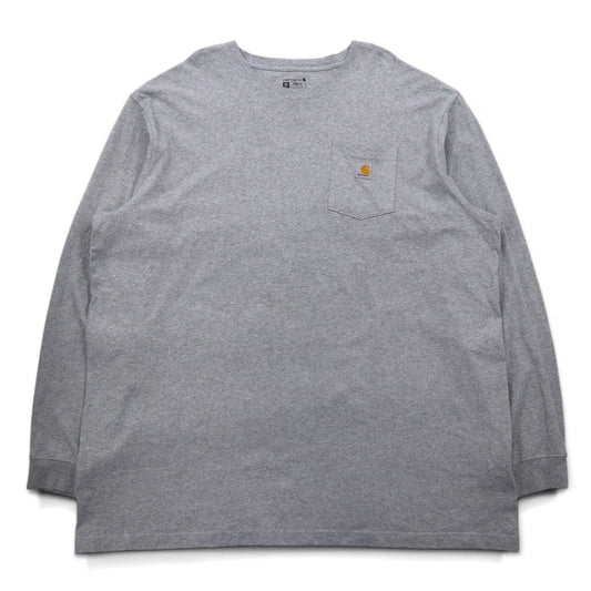 Carhartt Loose Fit Heavyweight Long-Sleeve Pocket T-Shirt, Gray, Size 3XL, K126