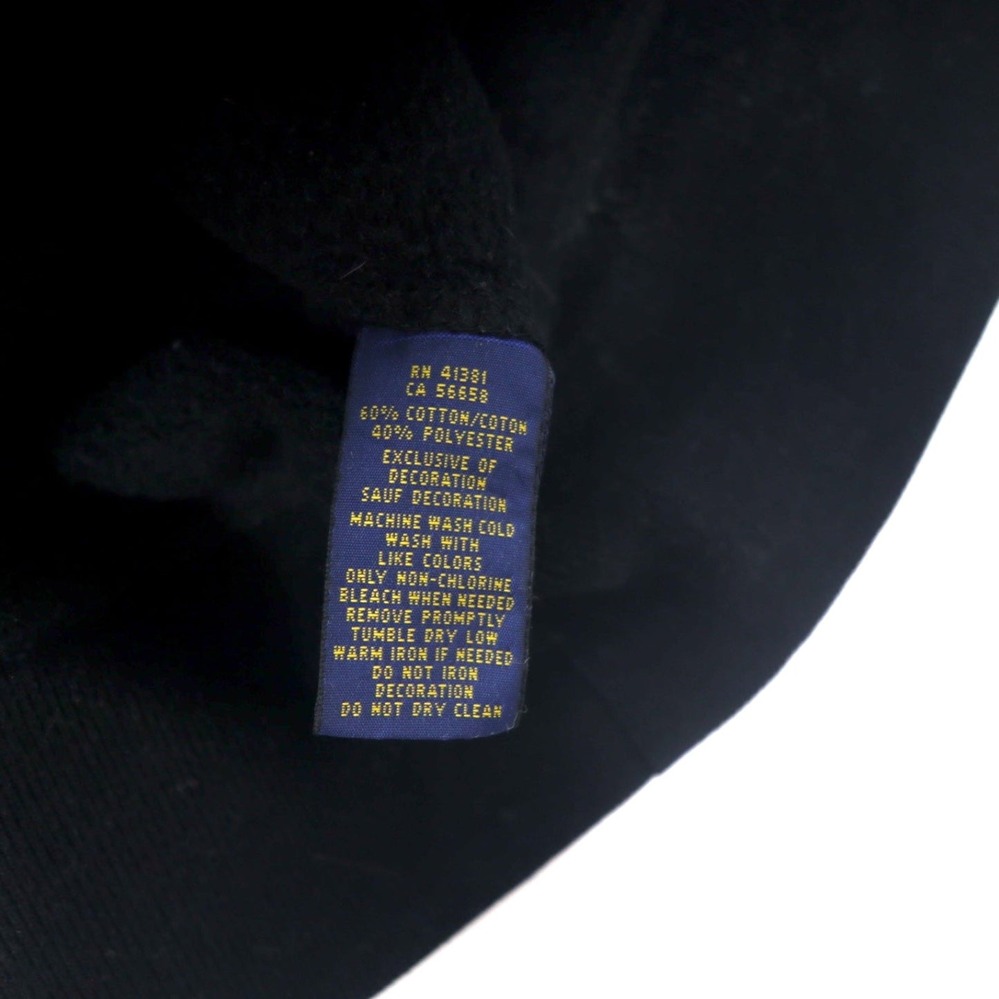 POLO RALPH LAUREN Pullover Hoodie, Size M, Black, Cotton