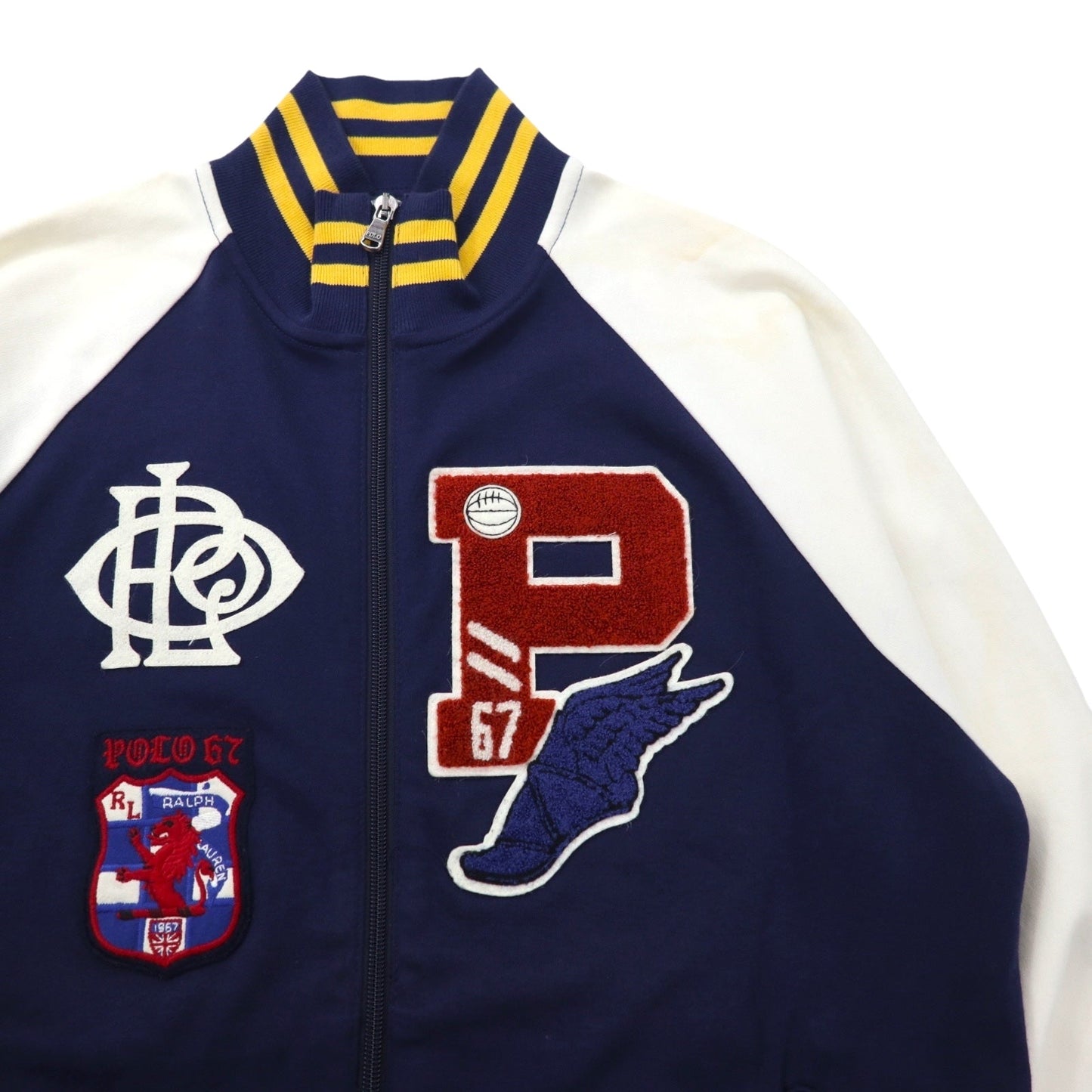POLO RALPH LAUREN Wingfoot P Patch Track Jacket, Size M, Navy, Cotton