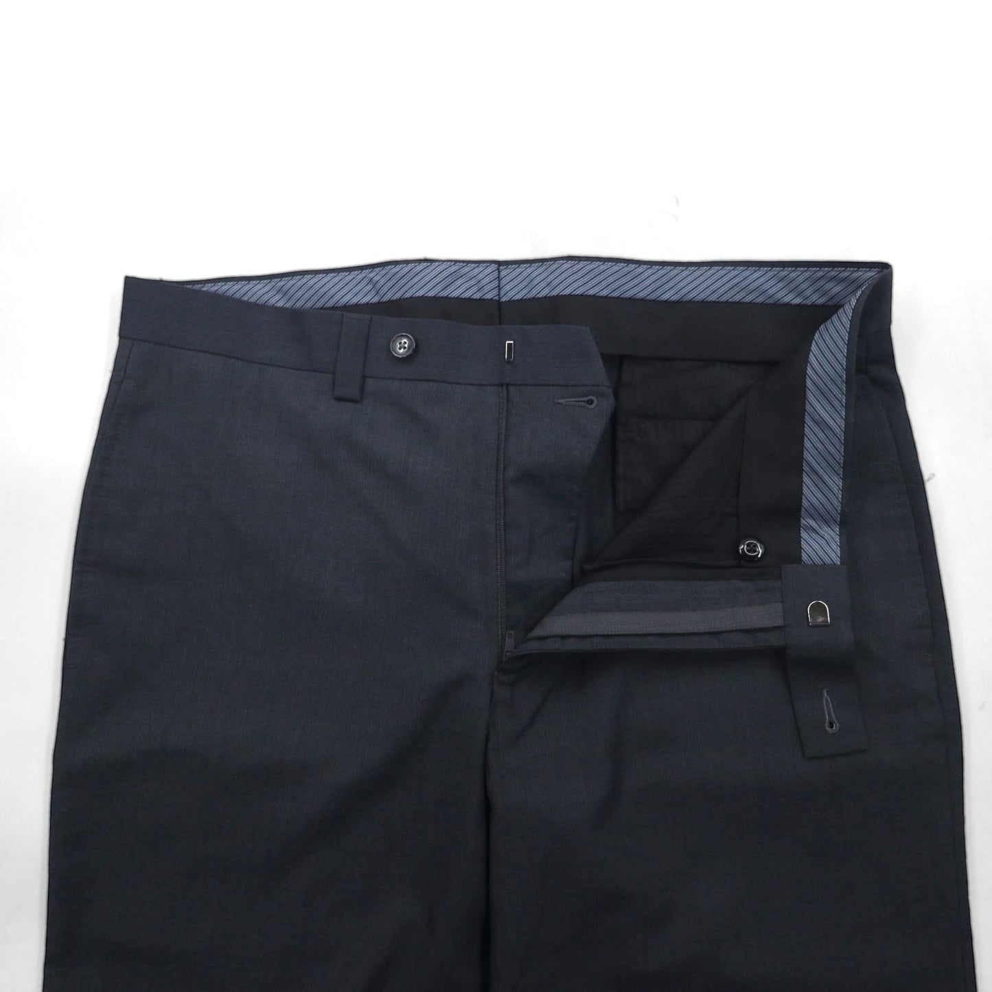 Calvin Klein スラックス パンツ L グレー ポリエステル ウォッシャブル