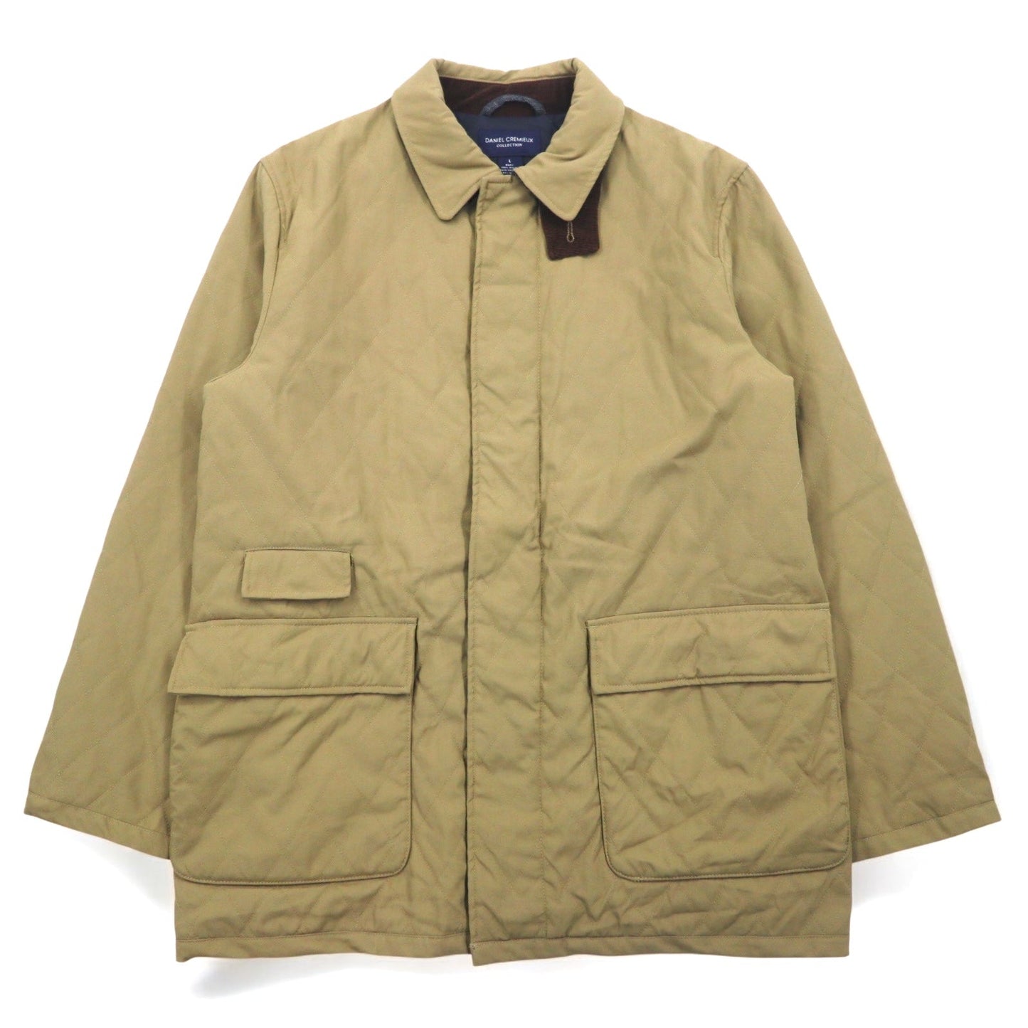 DANIEL CREMIEUX COLLECTION Quilted Jacket, Size L, Beige, Nylon, Padded, Chin Strap