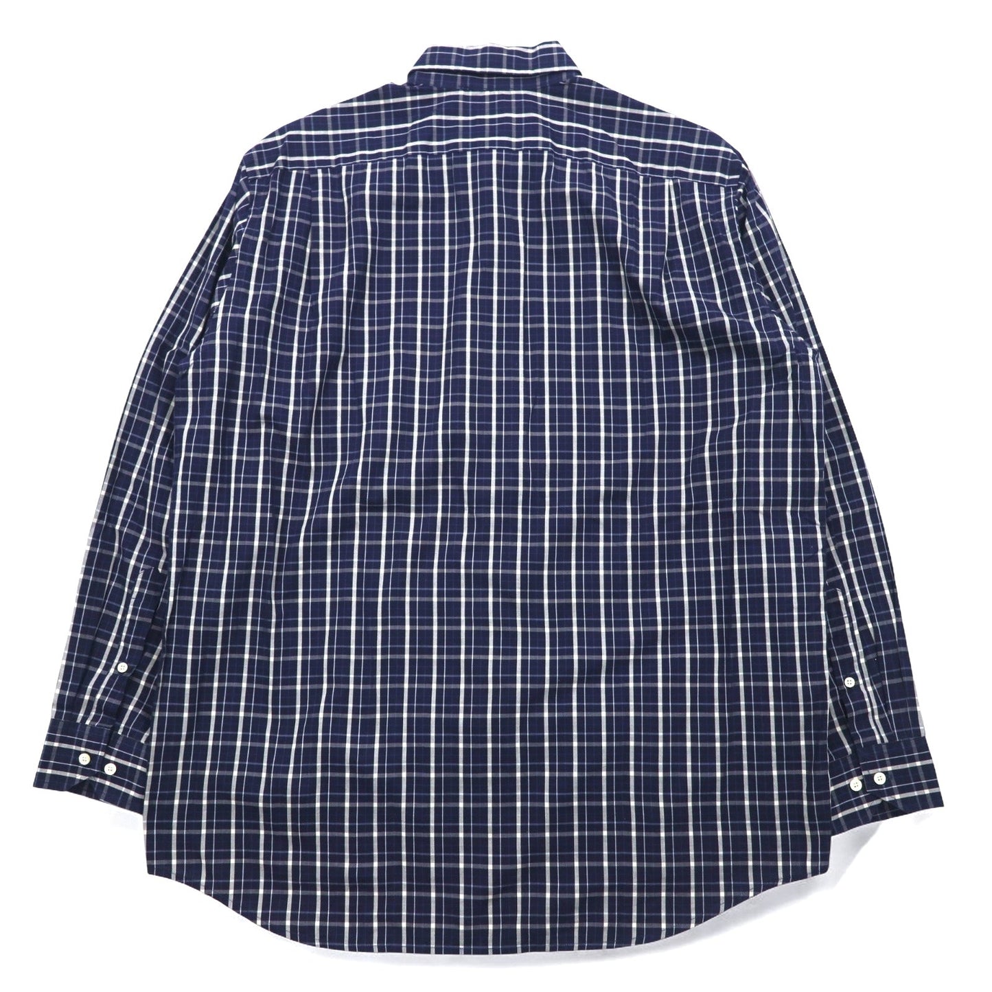 LACOSTE ボタンダウンシャツ L ネイビー チェック コットン DEVANLAY社製 F5182