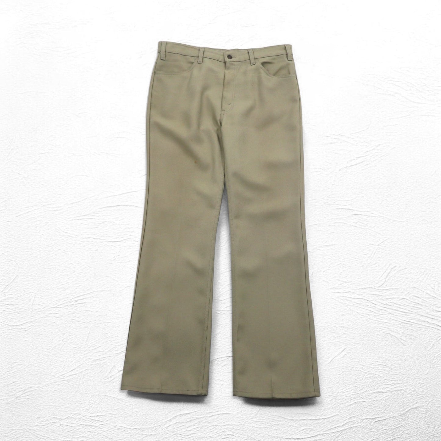Levi's 1980s USA-made Sta-Pless Chino Pants, Size L, Beige, 42cm TALON Zipper, Black Tab, Button Back 520, 10517 6123