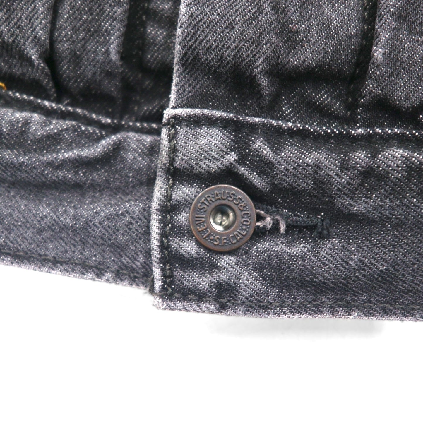 Levi's PREMIUM 1stタイプ ビッグE デニムジャケット Gジャン M ブラック TYPE1 TRUCKER JACKET シンチバック ビッグサイズ ダブルプリーツ RELAXED A3174-0000