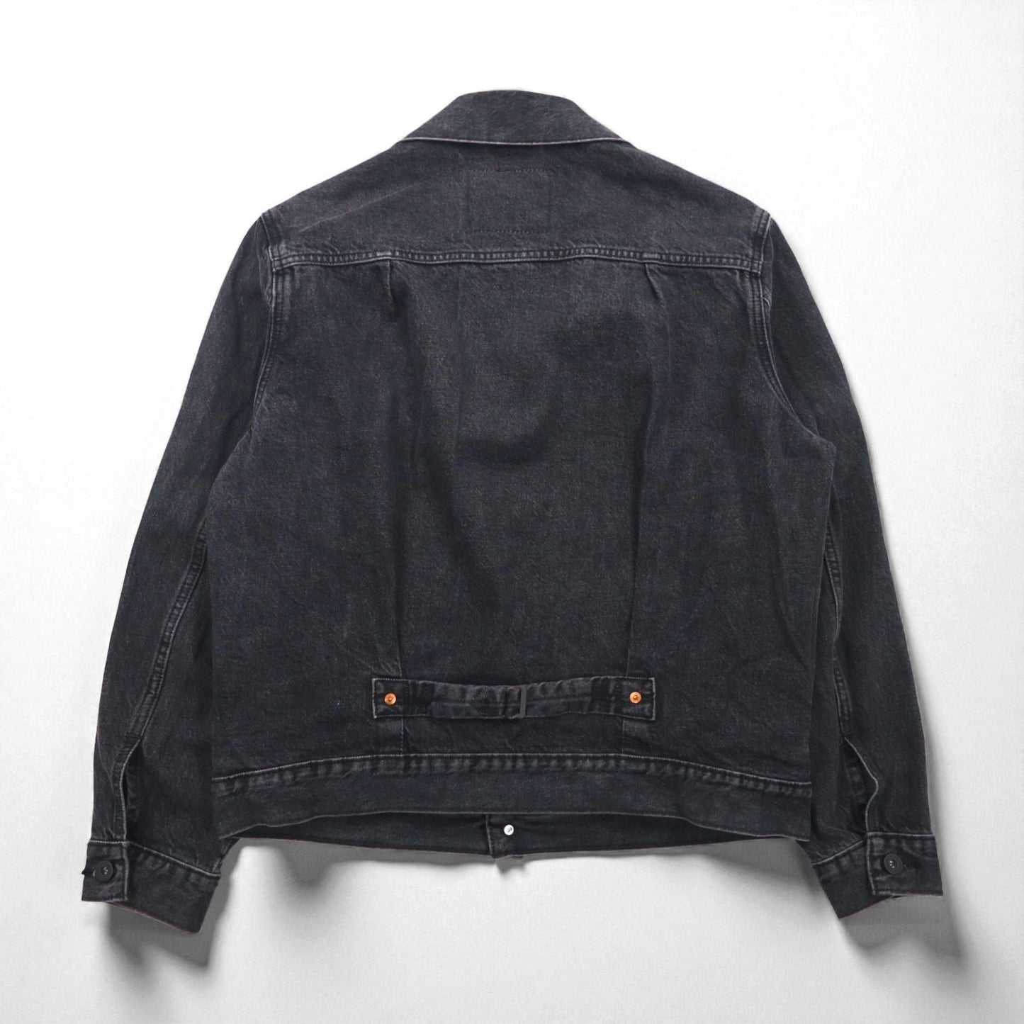 Levi's PREMIUM 1stタイプ ビッグE デニムジャケット Gジャン M ブラック TYPE1 TRUCKER JACKET シンチバック ビッグサイズ ダブルプリーツ RELAXED A3174-0000
