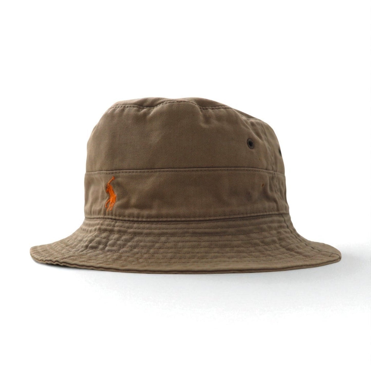 Polo by Ralph Lauren 90s Bucket Hat, Size M, Beige Cotton with Small Pony Embroidery