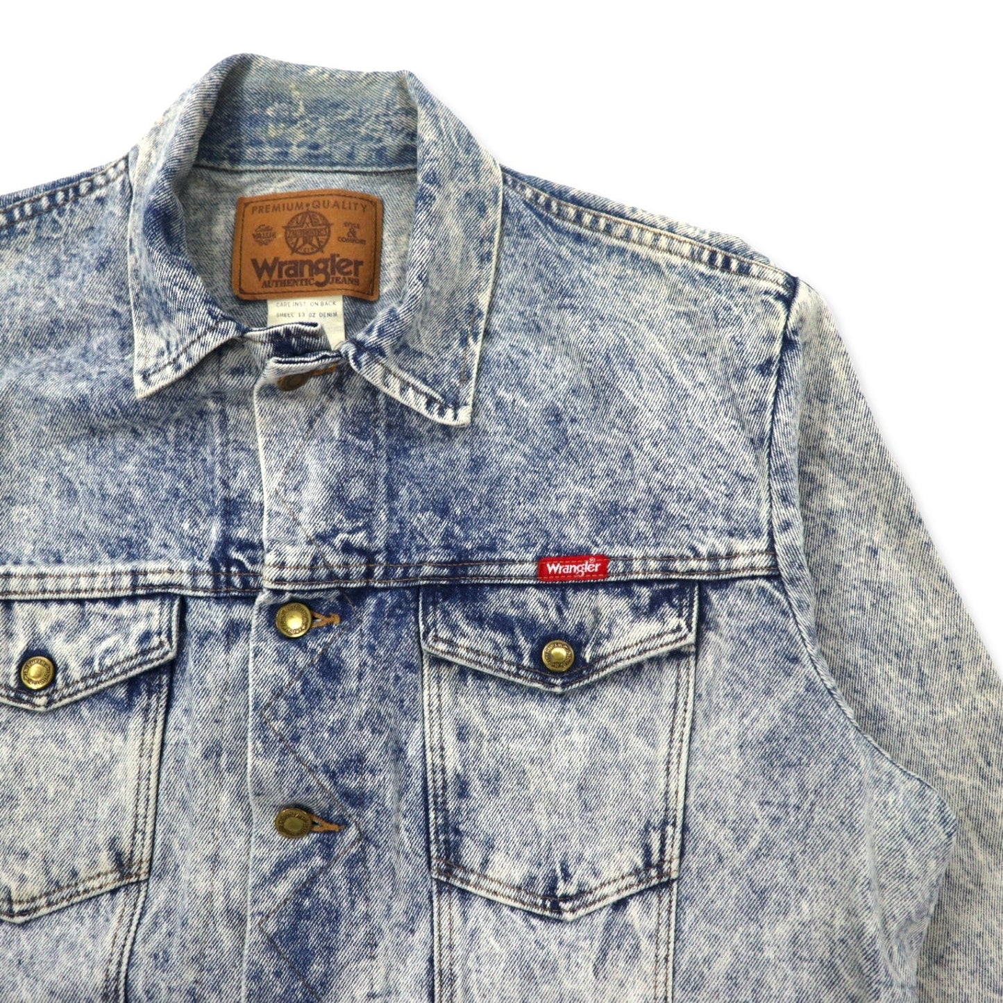 Wrangler 90s Chemical Wash Denim Jacket, Size L, Blue, Cotton, Bundle, 86501HW