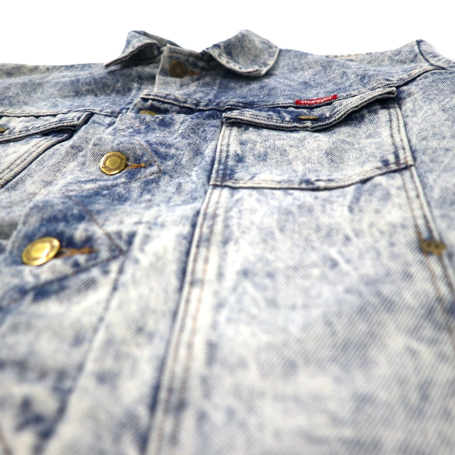 Wrangler 90s Chemical Wash Denim Jacket, Size L, Blue, Cotton, Bundle, 86501HW