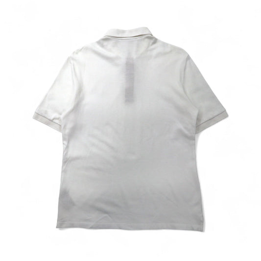 BURBERRY Current Tag Polo Shirt, Size L, White Cotton, Pique, One-Point Logo Embroidery