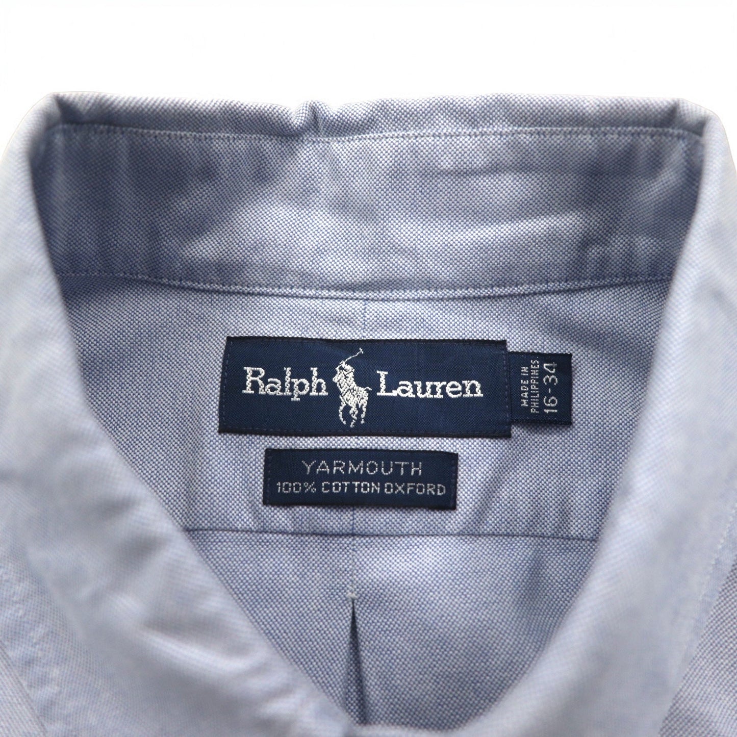 RALPH LAUREN 90s YARMOUTH Oversized Oxford Button-Down Shirt, Large, Blue, with Small Pony Embroidery