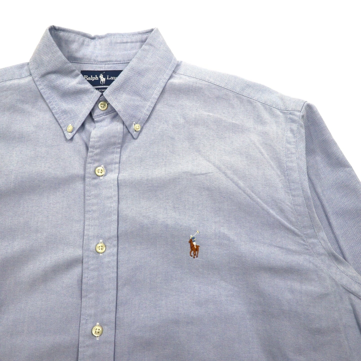 RALPH LAUREN 90s YARMOUTH Oversized Oxford Button-Down Shirt, Large, Blue, with Small Pony Embroidery