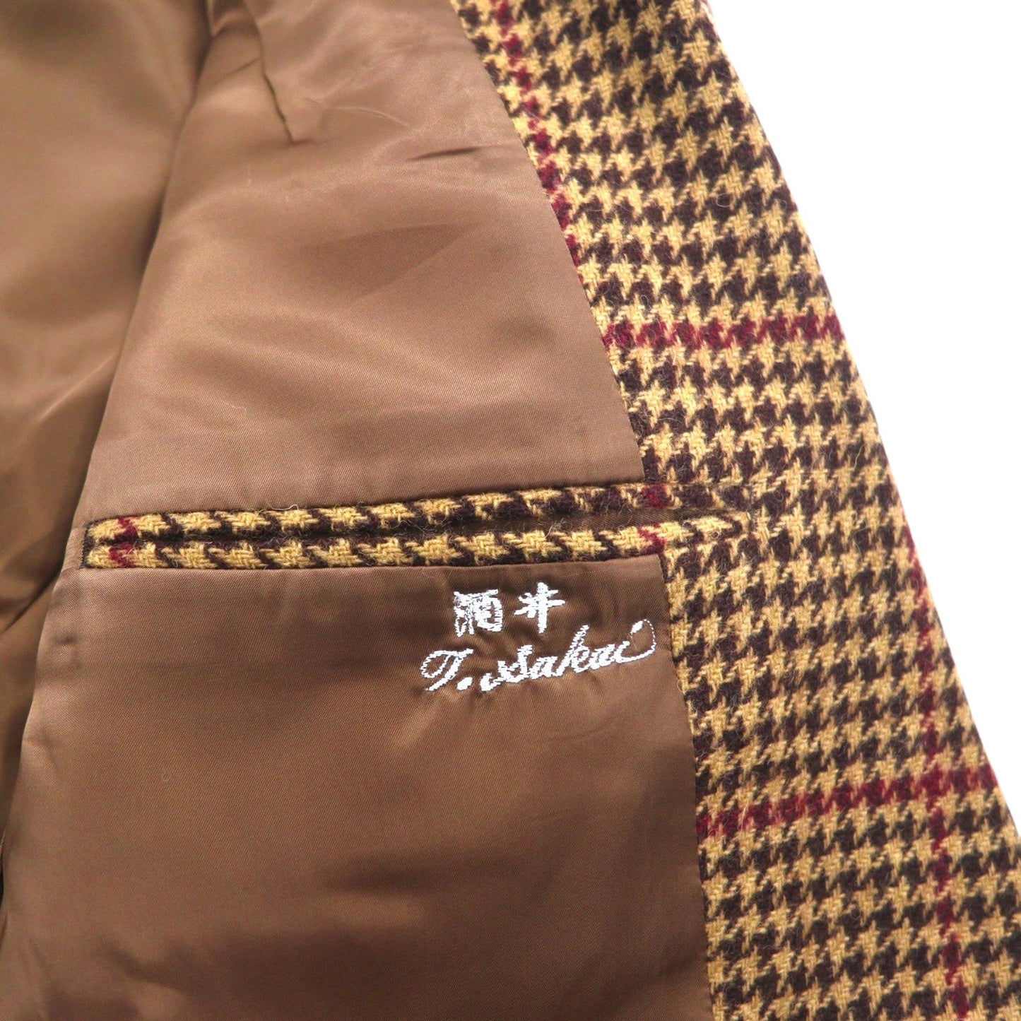 Polo by Ralph Lauren 90s Tweed 2B Tailored Jacket, Size L, Brown, Gun Club Check, Wool, Made in Japan