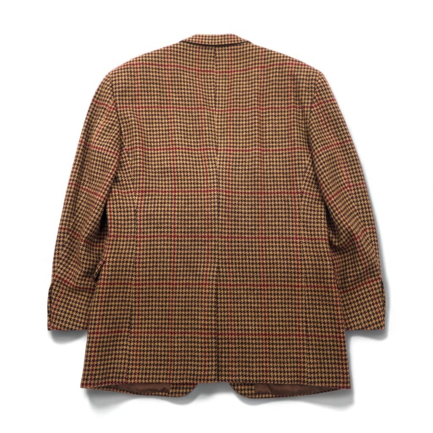 Polo by Ralph Lauren 90s Tweed 2B Tailored Jacket, Size L, Brown, Gun Club Check, Wool, Made in Japan