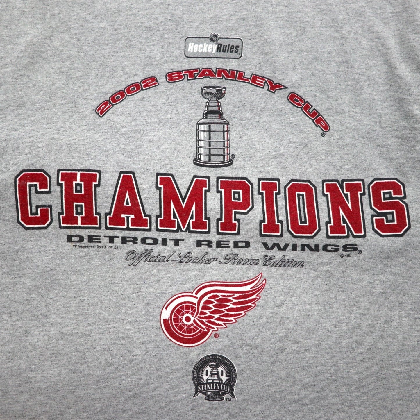 Lee SPORT 90年代 NHL プリント Tシャツ L グレー コットン DETROIT RED WINGS