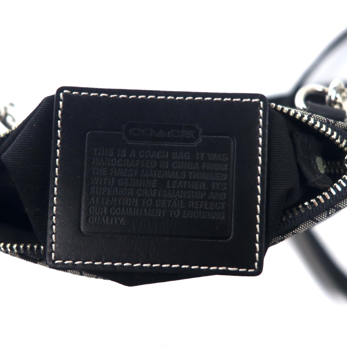 COACH Mini Signature Shoulder Bag in Gray Canvas and Leather