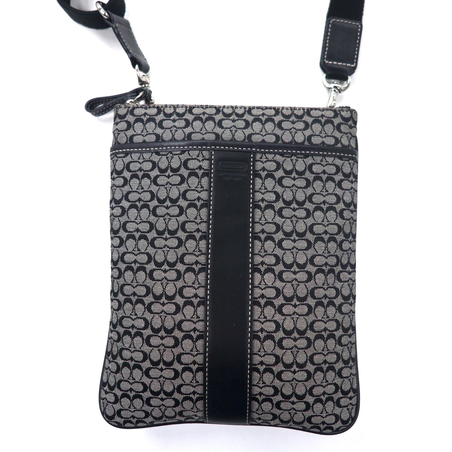 COACH Mini Signature Shoulder Bag in Gray Canvas and Leather