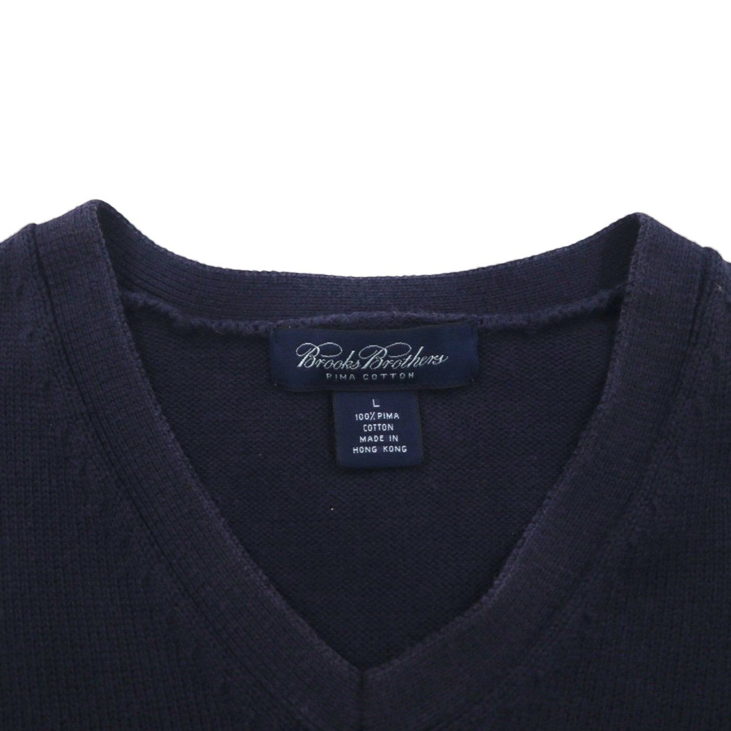 Brooks Brothers Vネック ピマコットン ニット セーター L ネイビー