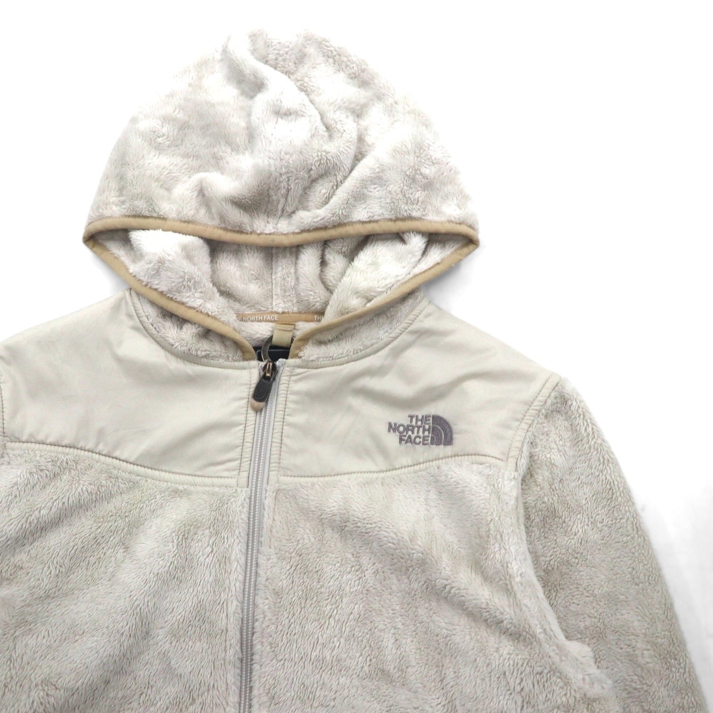 THE NORTH FACE フリースジャケット パーカー S ホワイト OSO FURRY FLEECE HOODIE ドローコード AA5Z