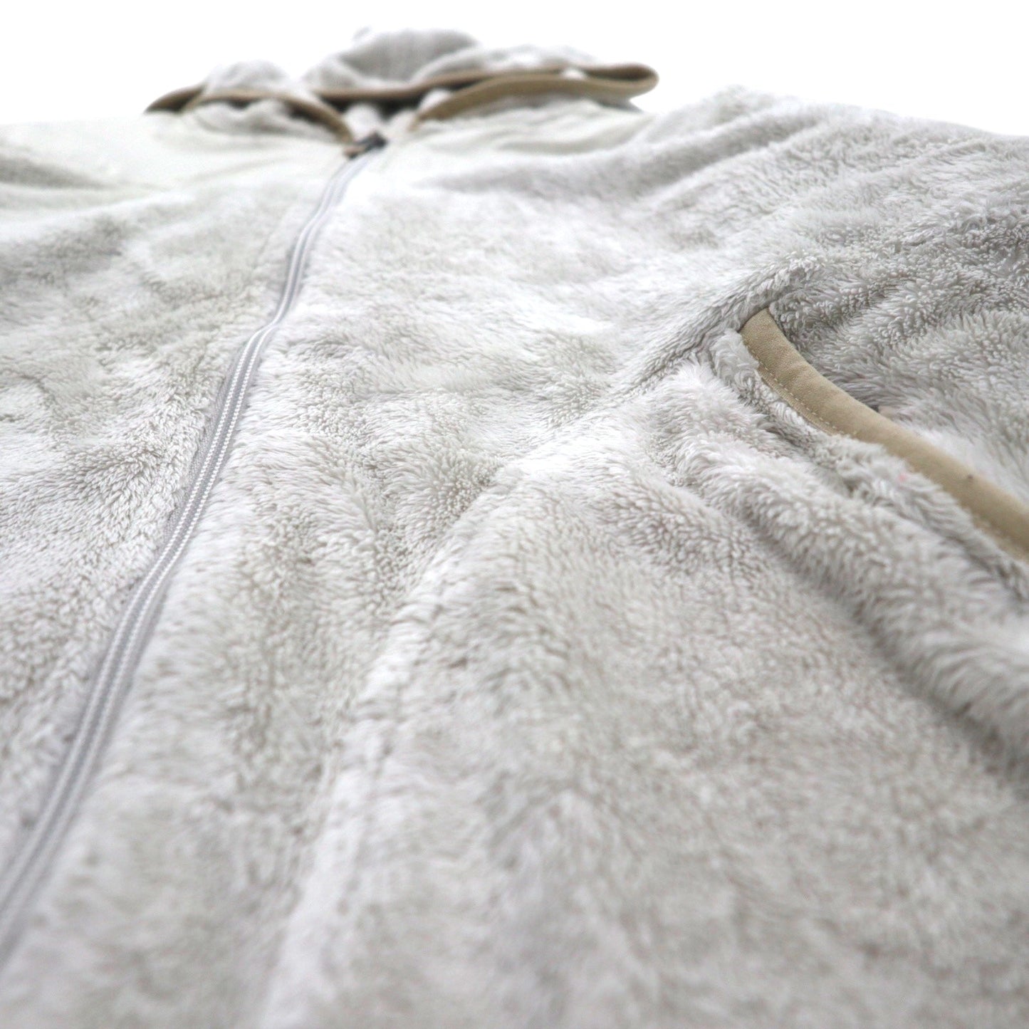 THE NORTH FACE フリースジャケット パーカー S ホワイト OSO FURRY FLEECE HOODIE ドローコード AA5Z