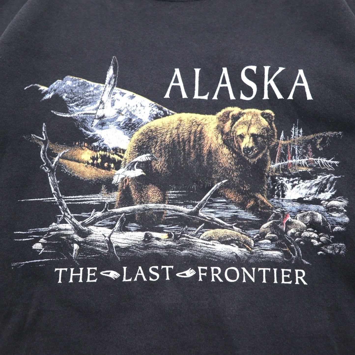 Vintage 90s Mexico Made Graphic Sweatshirt SANTEE スウェット L ブラック ALASKA メキシコ製