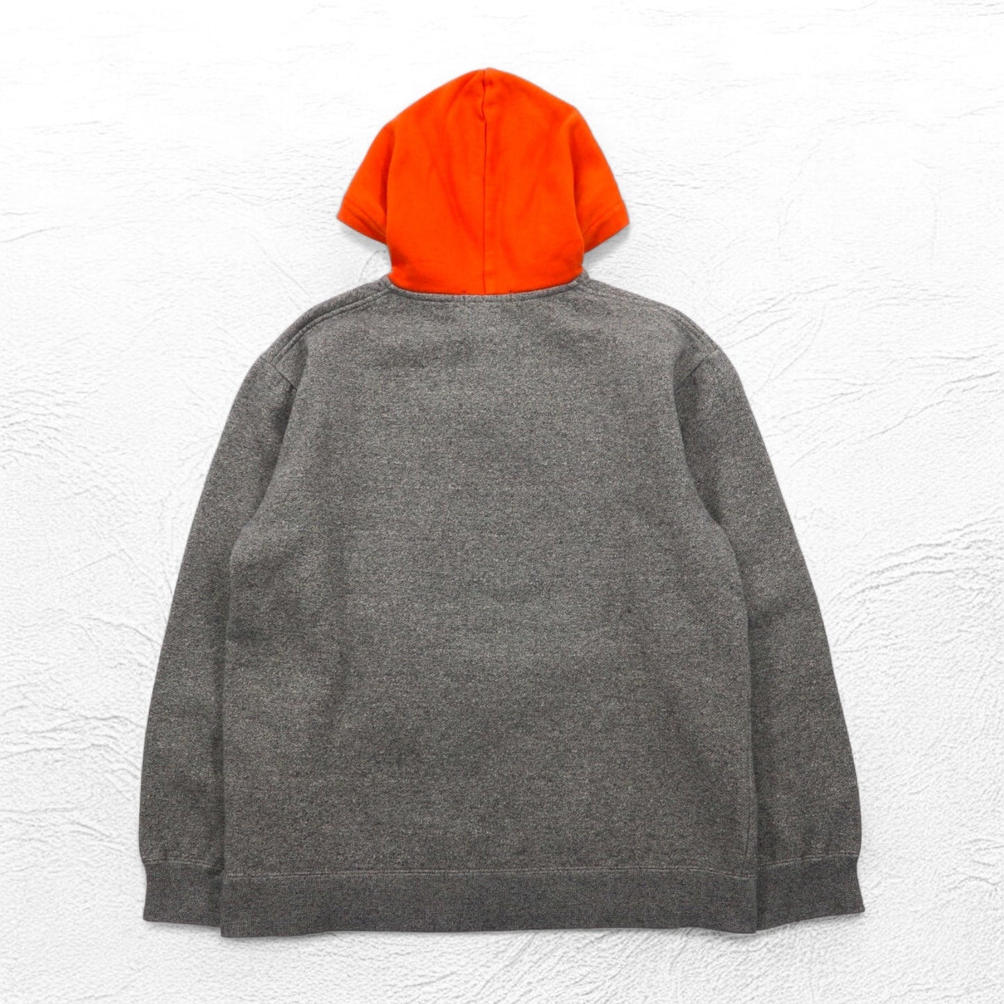 Polo by Ralph Lauren 90年代 バイカラー ハーフボタンパーカー M グレー オレンジ 裏起毛 スモールポニー刺繍