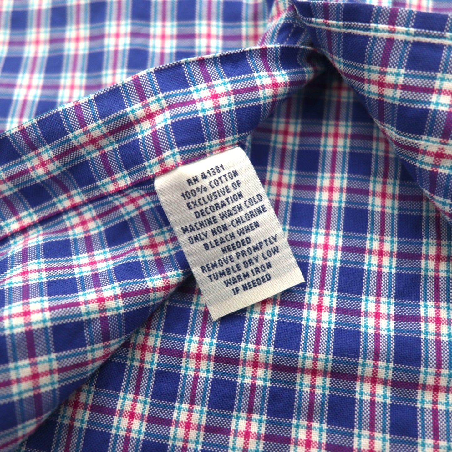 RALPH LAUREN Button-Down Shirt, Large, Blue Check, Oversized, Small Pony Embroidery