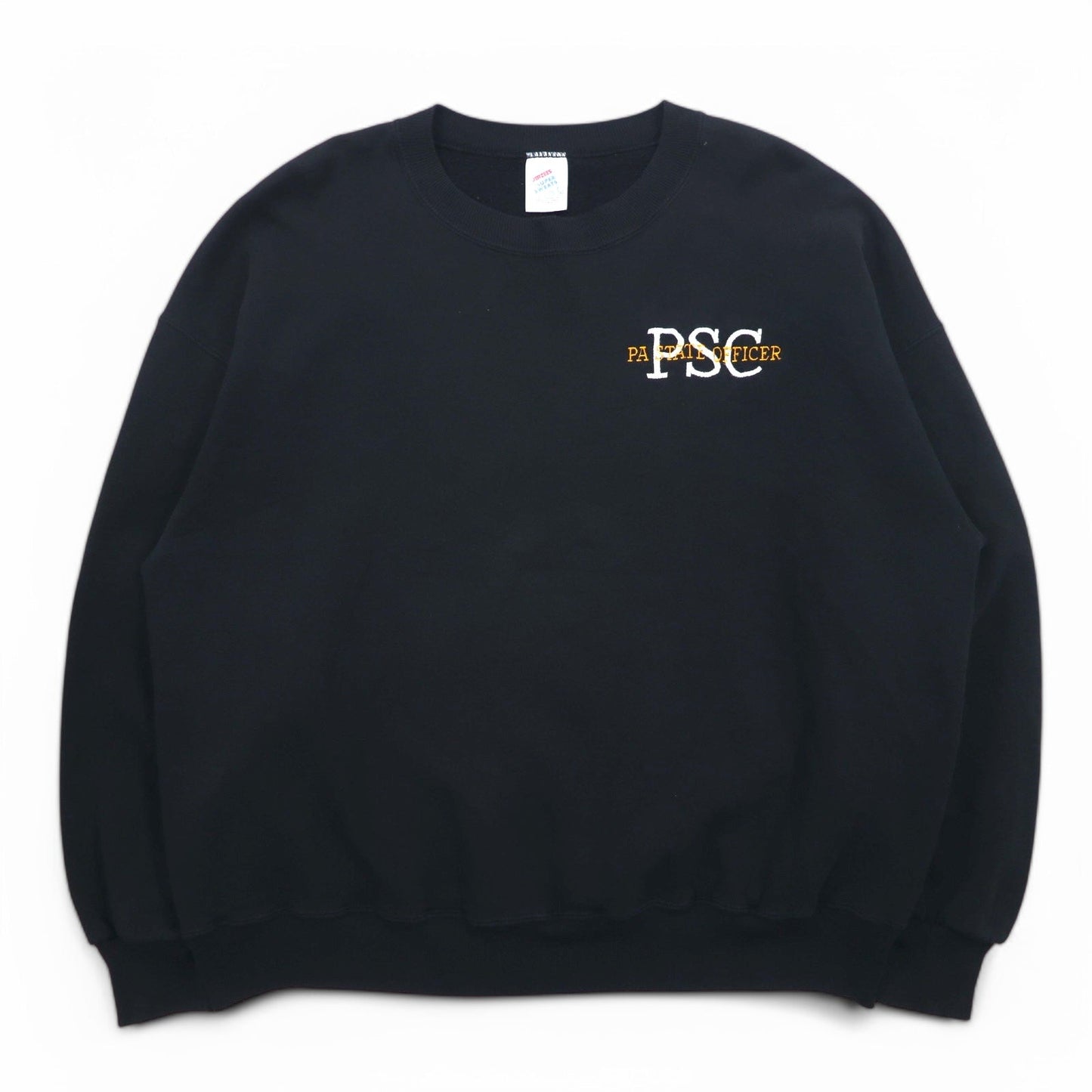 JERZEES USA Made 80s Super Sweats Crew Neck Sweatshirt, Size 2XL, Black, Fleece-Lined, PSC