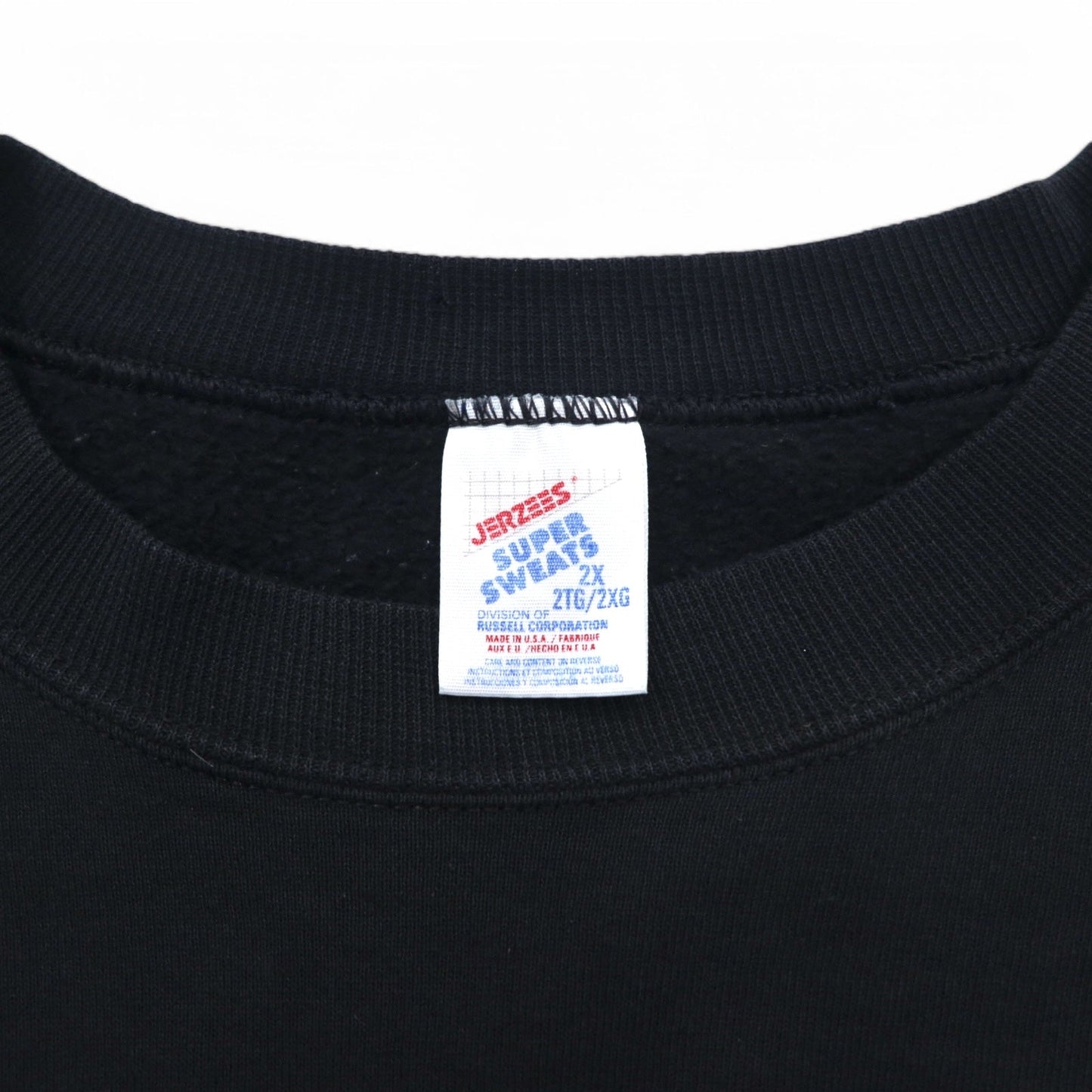 JERZEES USA Made 80s Super Sweats Crew Neck Sweatshirt, Size 2XL, Black, Fleece-Lined, PSC