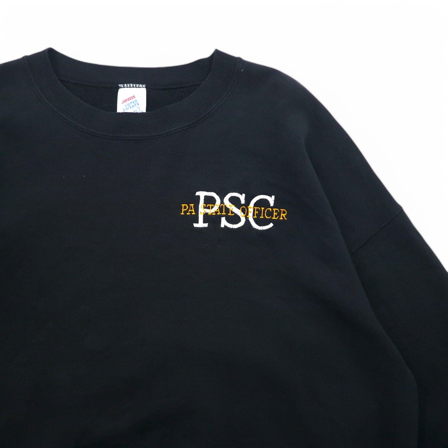 JERZEES USA Made 80s Super Sweats Crew Neck Sweatshirt, Size 2XL, Black, Fleece-Lined, PSC