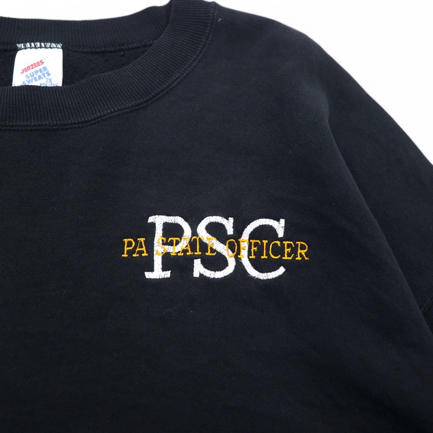 JERZEES USA Made 80s Super Sweats Crew Neck Sweatshirt, Size 2XL, Black, Fleece-Lined, PSC