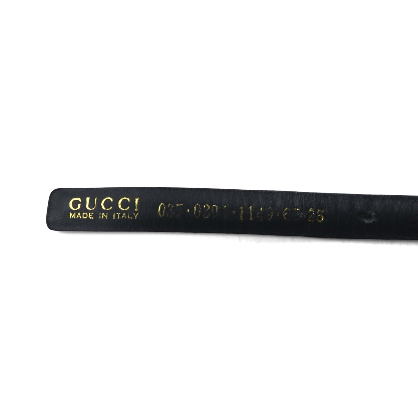GUCCI Snake Chain Narrow Belt, Gold, Black Metal, and Leather, 037 0391 114963 26, Made in Italy