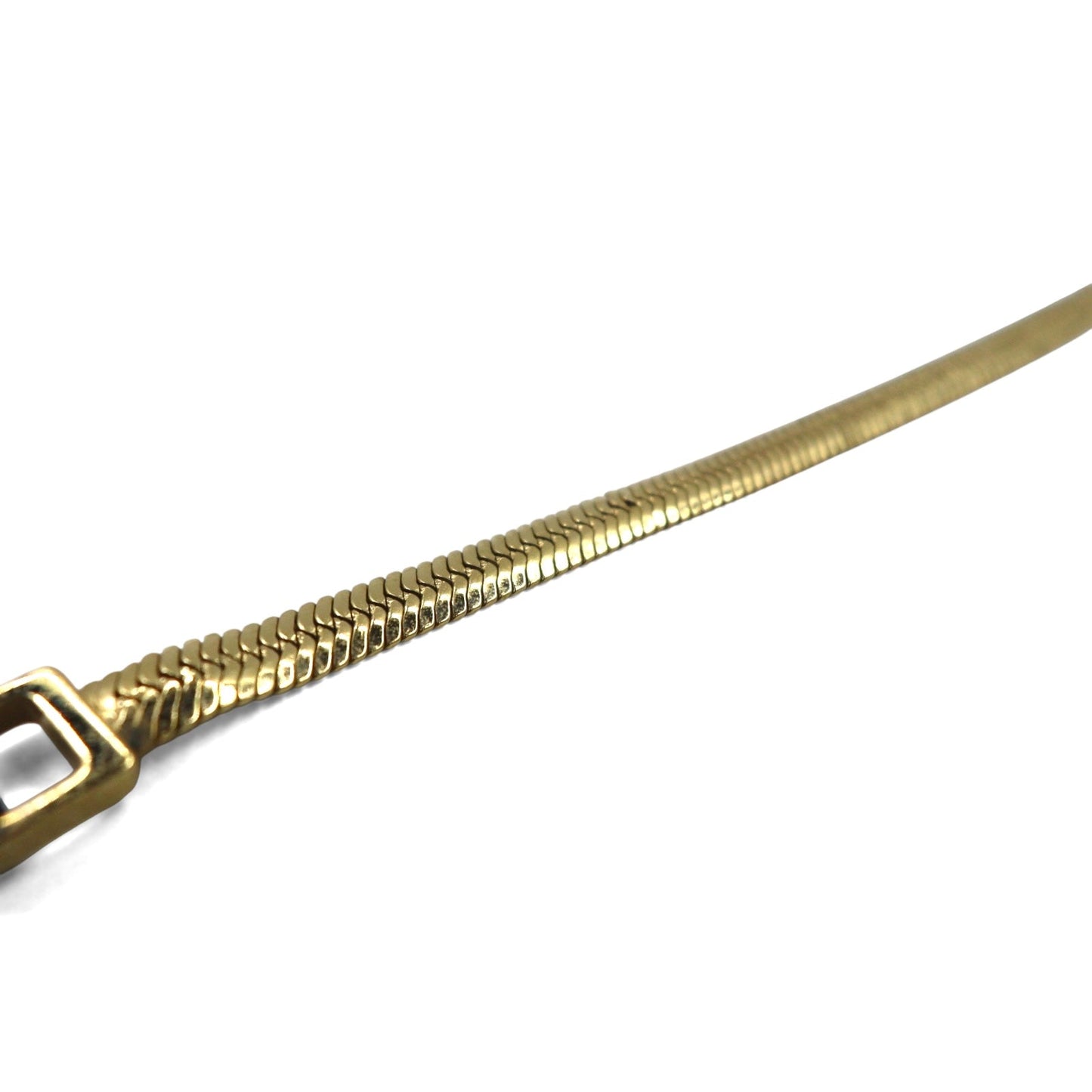 GUCCI Snake Chain Narrow Belt, Gold, Black Metal, and Leather, 037 0391 114963 26, Made in Italy