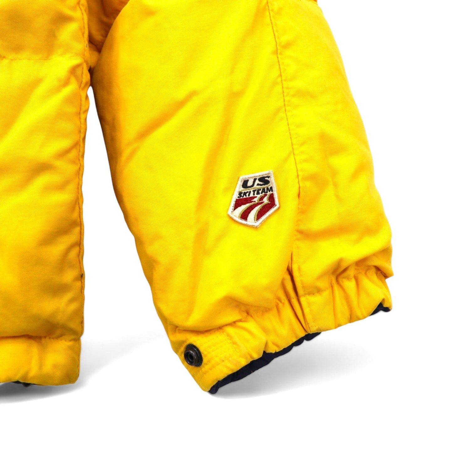 TOMMY HILFIGER 90年代 リバーシブル ダウンジャケット M ネイビー イエロー ナイロン ロゴ 刺繍 COLD STOP