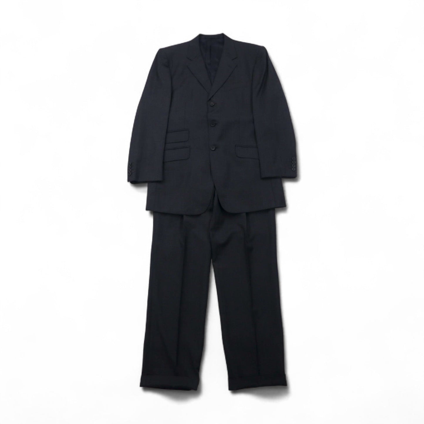 Paul Smith 90年代 SUPER 100's 3B スーツ セットアップ XL グレー チェック ウール VITALE BARBERIS CANONICO イタリア製生地 日本製
