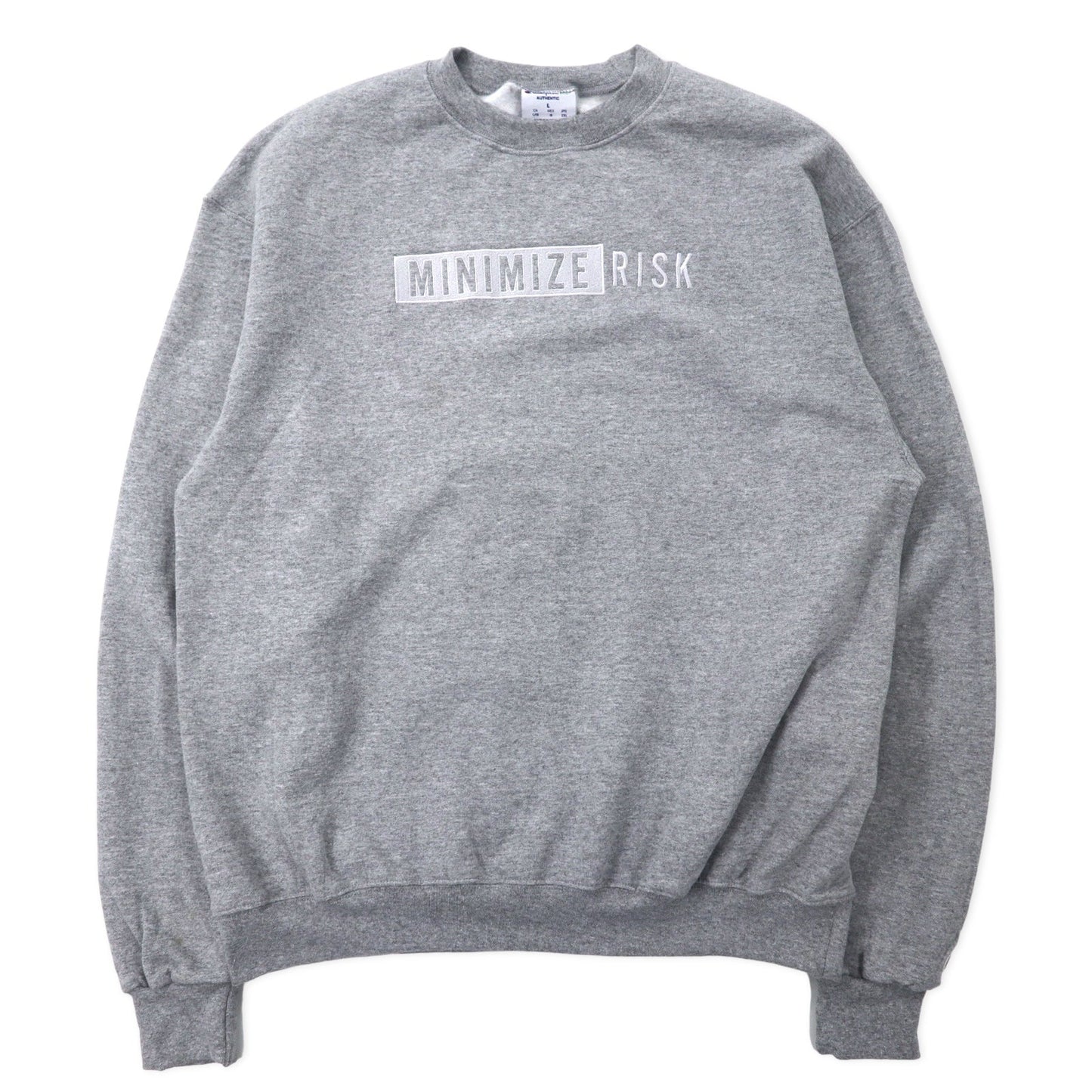 Champion ECO クルーネック スウェット 2XL グレー コットン 裏起毛 MINIMIZE RISK 刺繍 エルサルバドル製