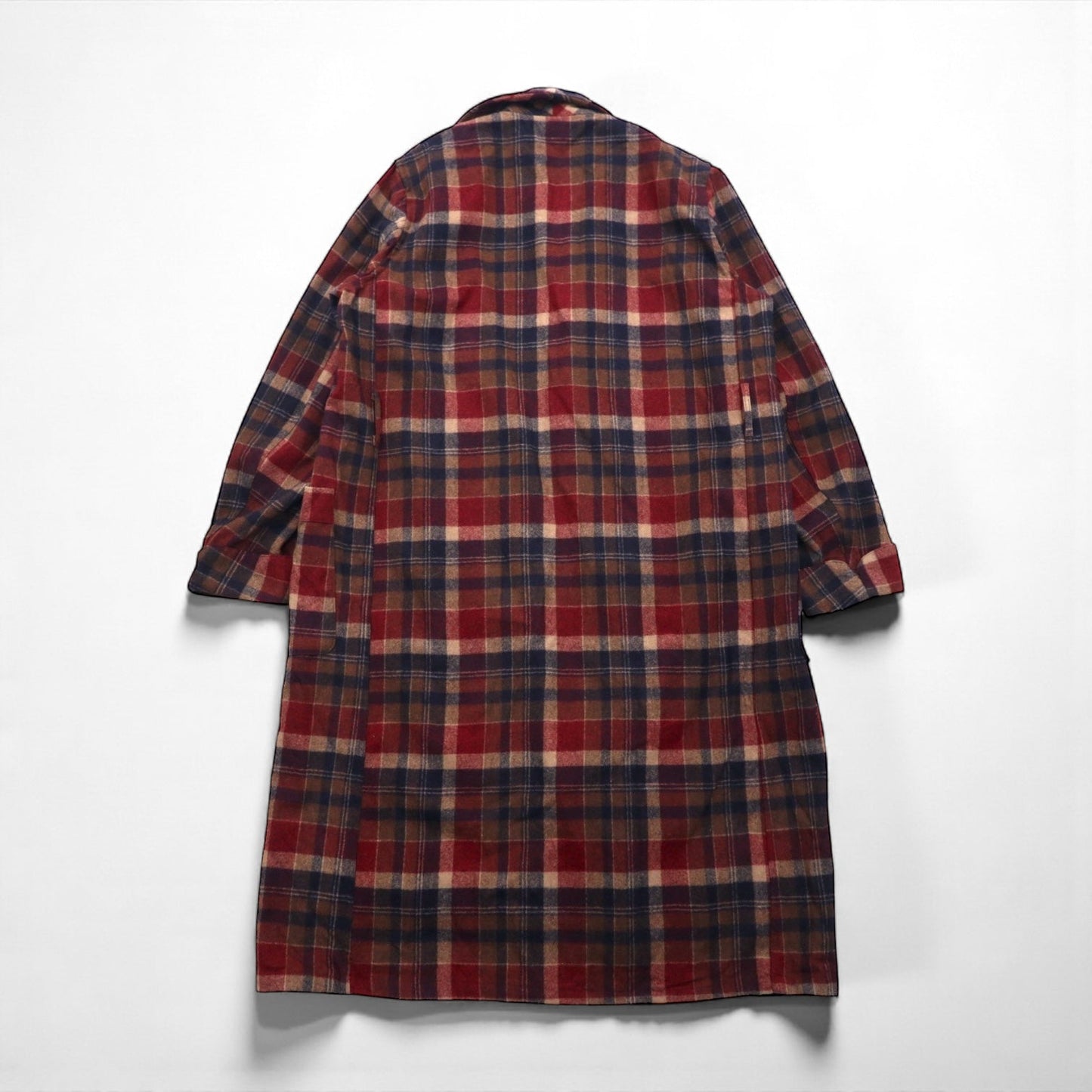 PENDLETON 70年代 USA製 ヴィンテージ ガウンコート ショールカラー ローブ M レッド ピュアバージンウール タータンチェック