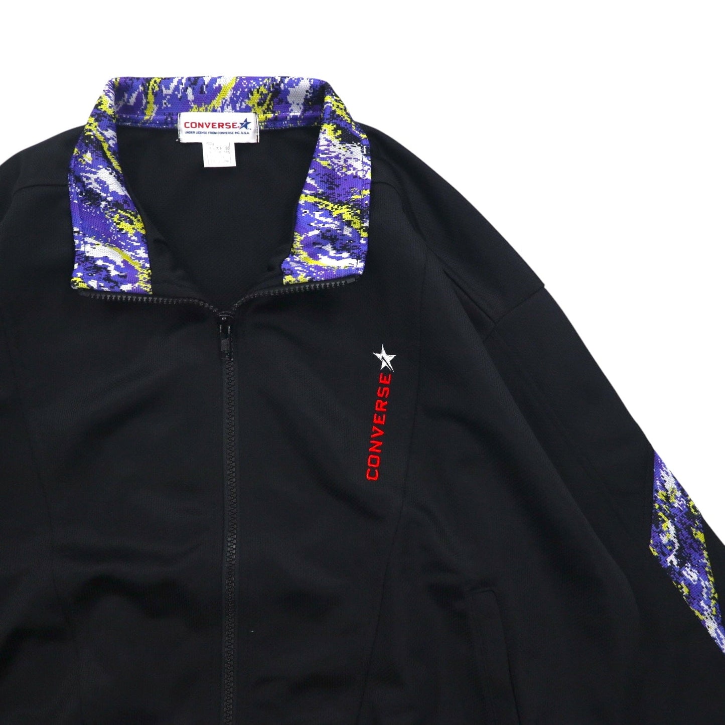 CONVERSE 90s Track Jacket, Size M, Black, Polyester, Logo Embroidery