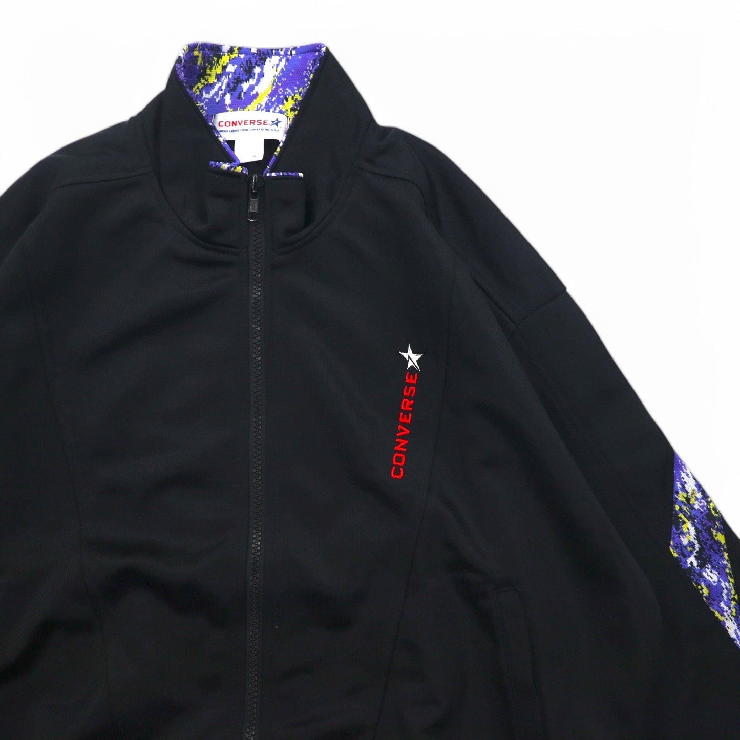 CONVERSE 90s Track Jacket, Size M, Black, Polyester, Logo Embroidery