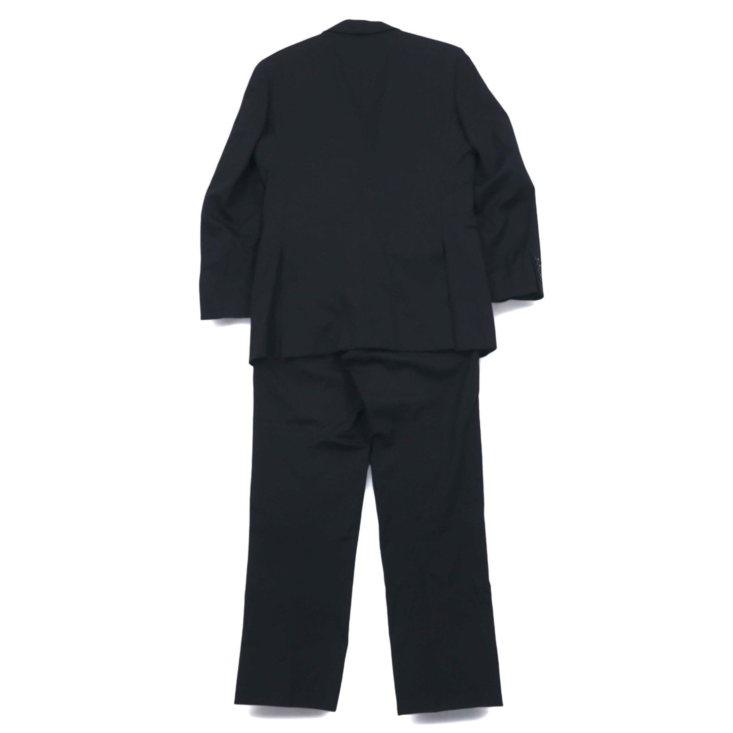 BURBERRY 2B Suit Set, Size L, Black Shadow Stripe Wool, Made in Japan