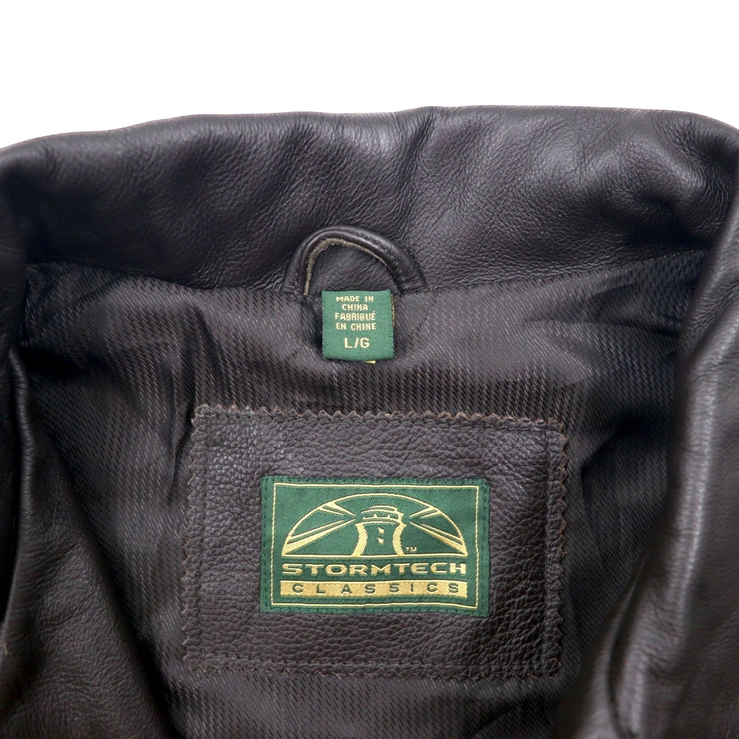 STORMTECH CLASSICS Full-Zip Leather Jacket レザー ジップアップジャケット L ブラウン