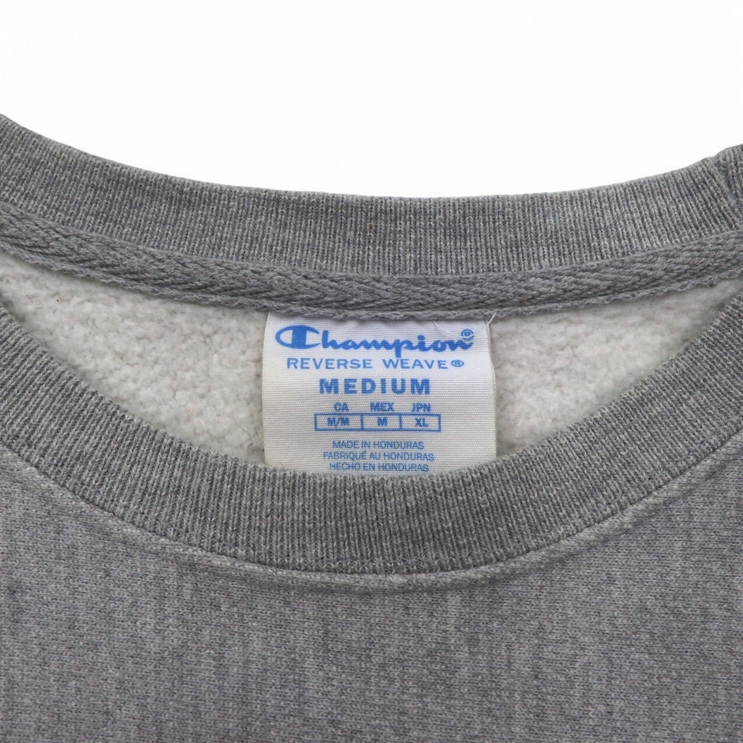 Champion Reverse Weave Sweatshirt, XL, Gray, Script Logo, Blue Single Tag, Reprint, Made in Honduras