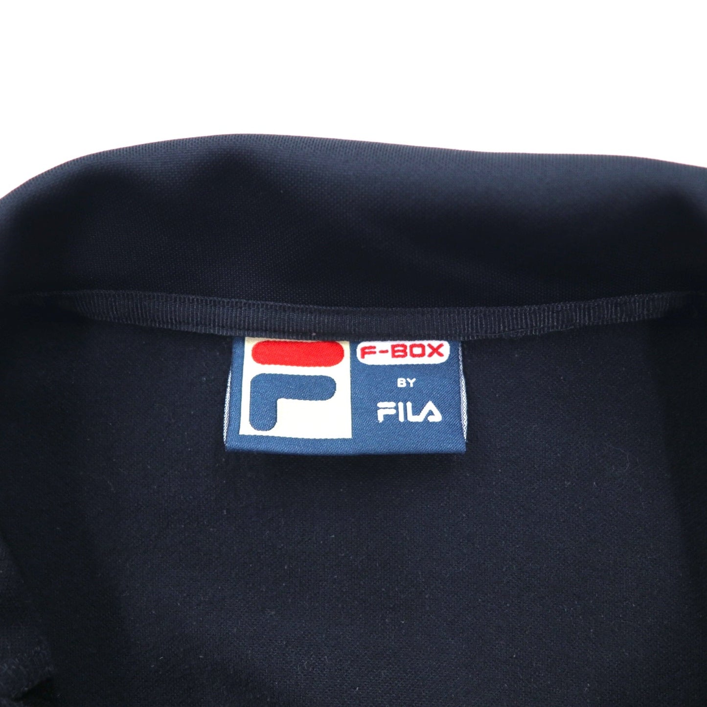 F-BOX by FILA High Neck Stand Collar Track Jacket, Size M, Navy, Logo Print