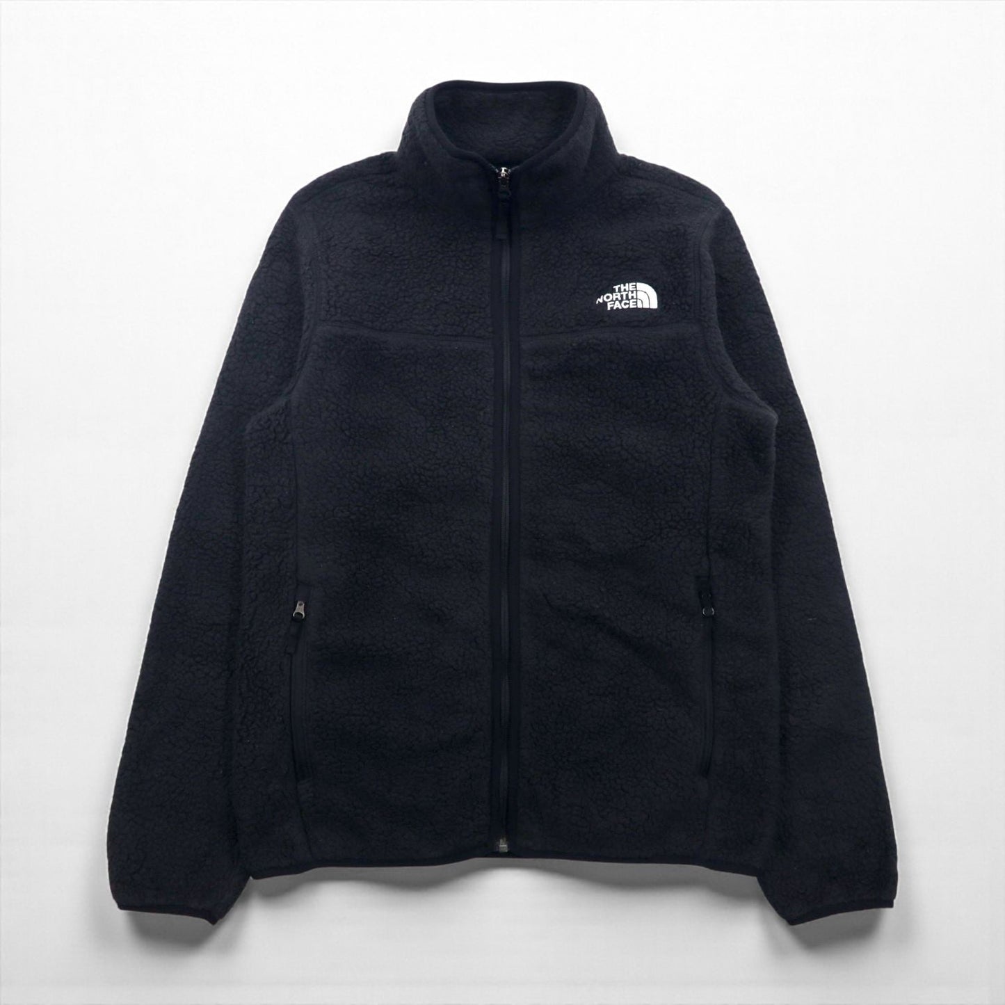 THE NORTH FACE フルジップ ボア フリースジャケット S ブラック スタンドカラー NF0A4P8T