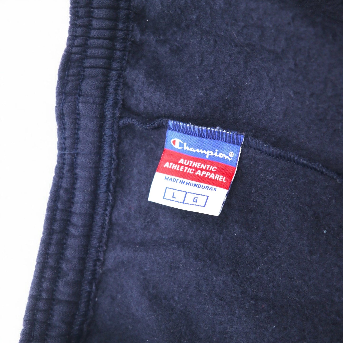 Champion Sweatpants, Size L, Navy, Cotton, Fleece-Lined, Bar Tag, Made in Honduras