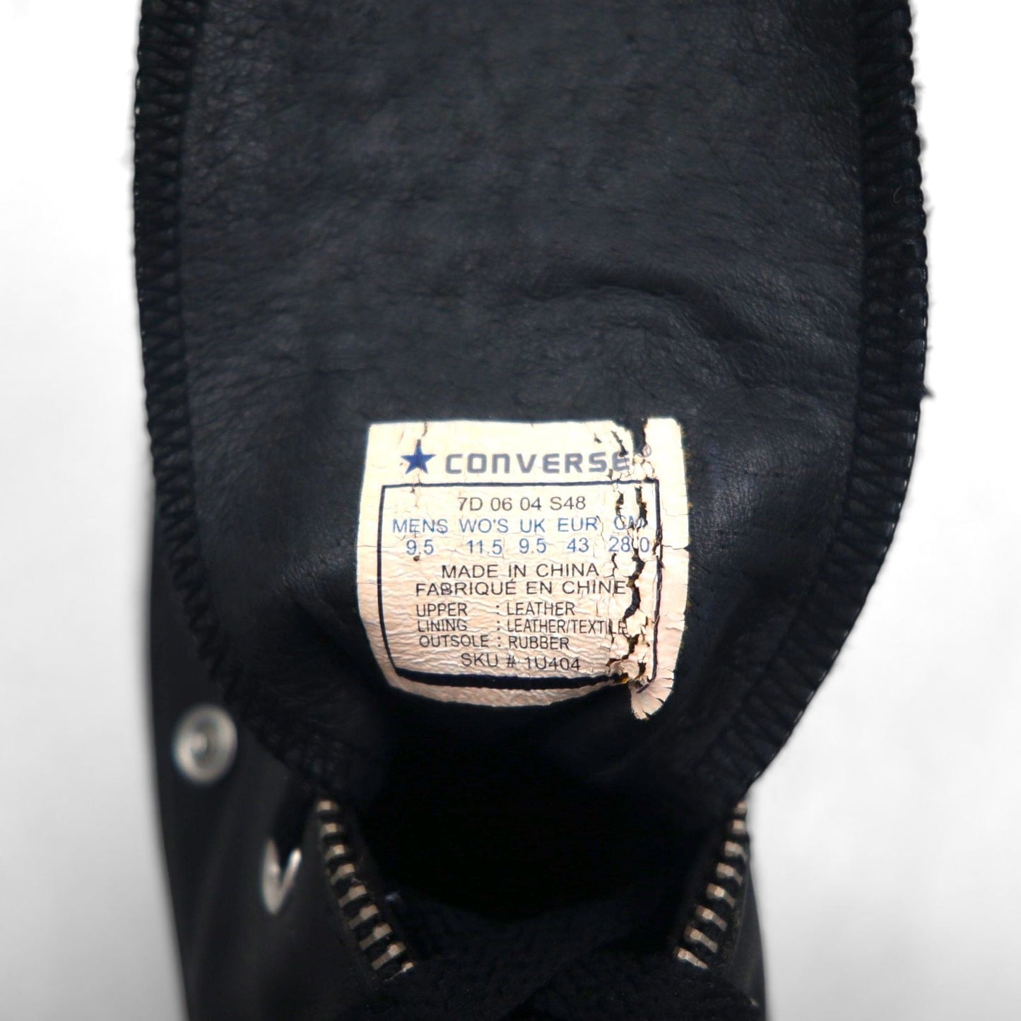 CONVERSE オールスター ジップ ハイ レザー All Star Leather Zip Hi ハイカットスニーカー 28cm ジップデザイン