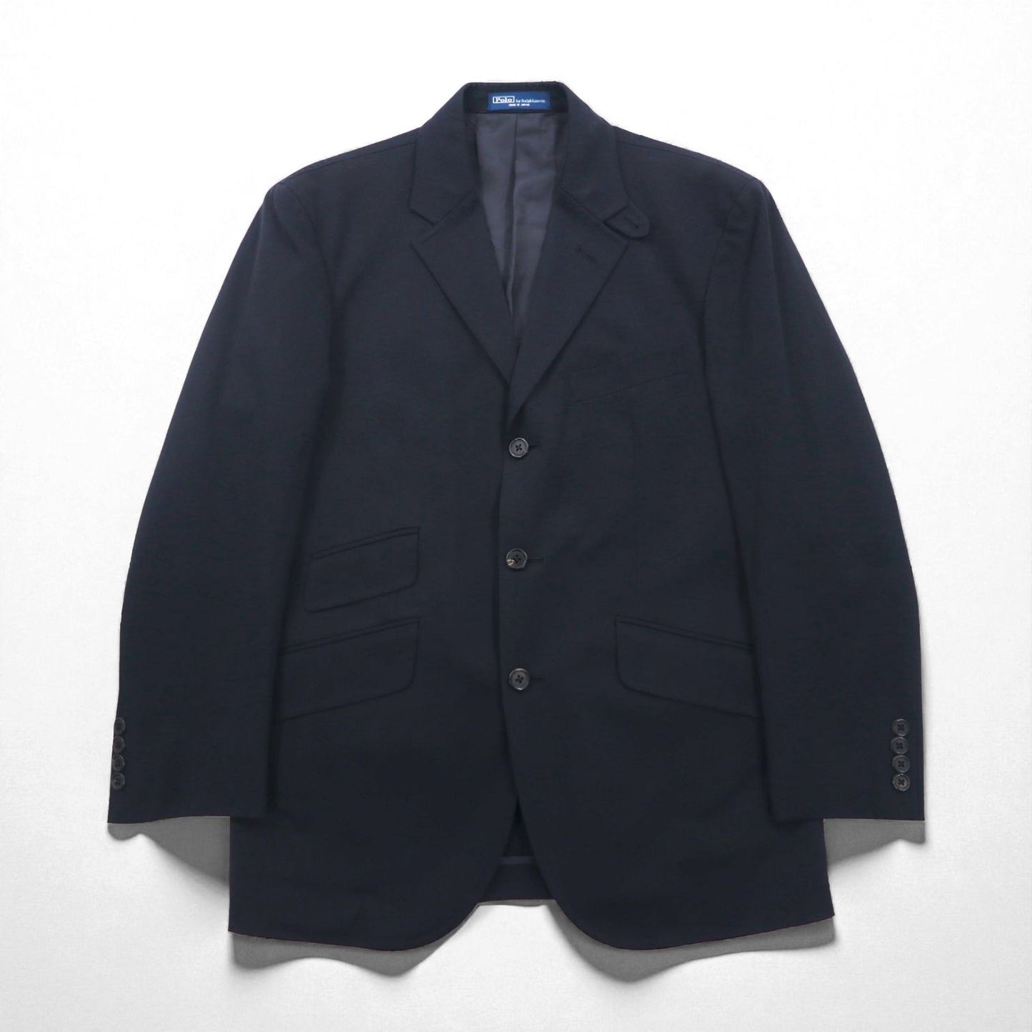 Polo Ralph Lauren 日本製 3B テーラードジャケット S ブラック チンストラップ