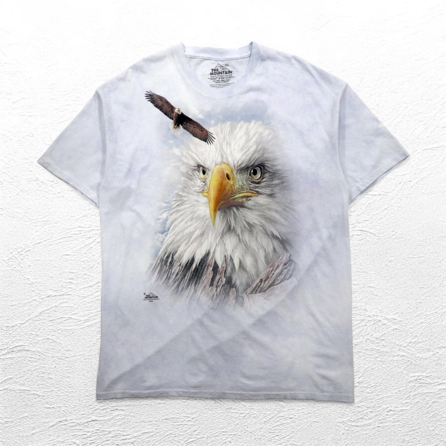 THE MOUNTAIN Oversized Tie-Dye T-Shirt, Size 2XL, Blue, Animal Print, Eagle, Made in Mexico